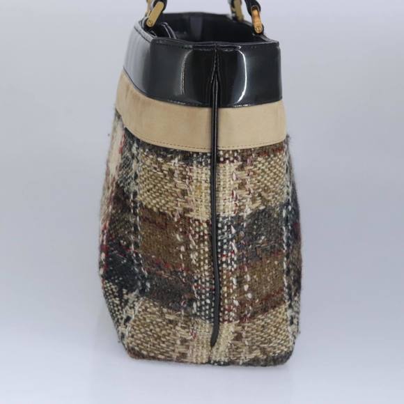 BURBERRY Hand Bag Wool Beige Gold Auth bs19268 - Picture 4 of 16